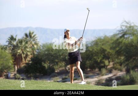 Michelle wie tritt am 15. Oktober 2005 bei der Samsung Weltmeisterschaft 3rd für ihr erstes LPGA Tour Event als Profi-Golfspielerin in Palm Desert, Kalifornien, an. Foto von Lionel Hahn/Cameleon/ABACAPRESS.COM Stockfoto