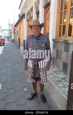 Panajachel, Lake Atitlan Guatemala Porträt des indigenen Mannes Stockfoto