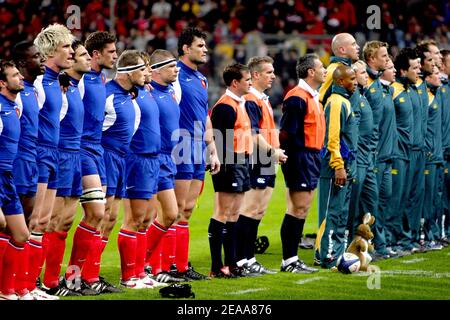 Das französische Rugby-Team gewinnt gegen Australien 26 bis 16 während eines Testspiels der Internationalen Rugby-Meisterschaft, im Velodrome-Stadion in Marseille, Südfrankreich, am 5th. november 2005. Foto von Gerald Holubowicz/Cameleon/ABACAPRESS.COM Stockfoto