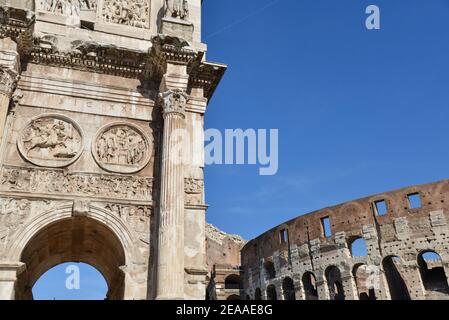 Bogen von Constantino oder Arco di Constantino in Rom, Italien Stockfoto