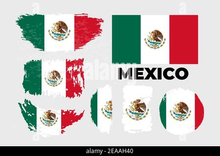 Flagge von Mexiko, Vereinigte mexikanische Staaten. Vorlage für Award Design Stock Vektor