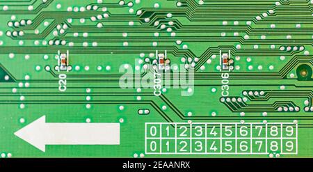 Nahaufnahme einer Leiterplatte Stockfoto