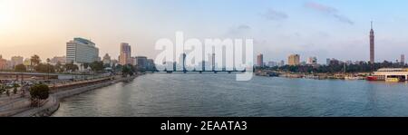 Panorama der Nil, Blick auf die Stadt Kairo Stockfoto