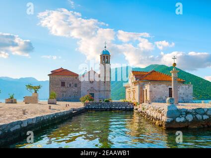 Kirche unserer lieben Frau von den Felsen in Perast, Montenegro Stockfoto