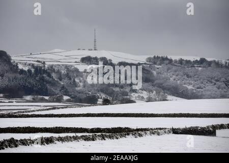 Eyam Moor von Cavendish Mill im Derbyshire Peak District Stockfoto