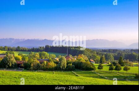 Gut Kerschlach, ehemaliges Klostereigentum der Benediktinerinnen, Gemeinde Pähl, Pfaffenwinkel, Oberbayern, Bayern, Deutschland, Europa Stockfoto