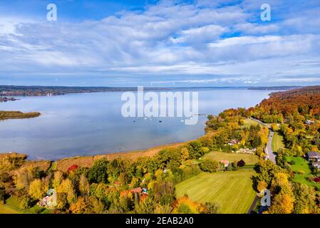 Naturschutzgebiet Ammersee Südküste bei Aidenried, Fünfseenland, Oberbayern, Bayern, Deutschland, Europa Stockfoto