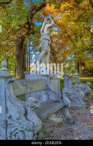 Diana Statue im Schacky Park, Dießen am Ammersee, Bayern, Deutschland, Europa Stockfoto