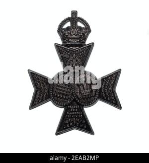 Eine Kappe Abzeichen der Königin Westminsters, der König Royal Rifle Corps c. 1922-1952. Stockfoto