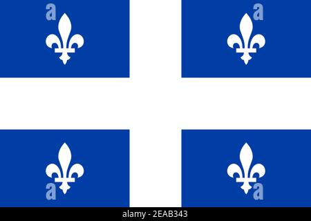 Offizielle große flache Flagge von Québec Horizontal Stockfoto