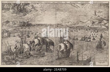 Seeschlacht in der Straße von Messina von Frans Huys bei Boijmans. Stockfoto