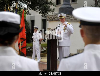 Marine Reserve Offiziere Training Corps Inbetriebnahme Zeremonie Stockfoto