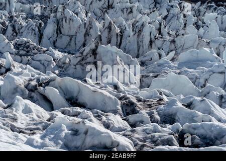 Island, Austurland, Skaftafell, Gletscher, Asche, Eis, Wanderung, Guide Stockfoto