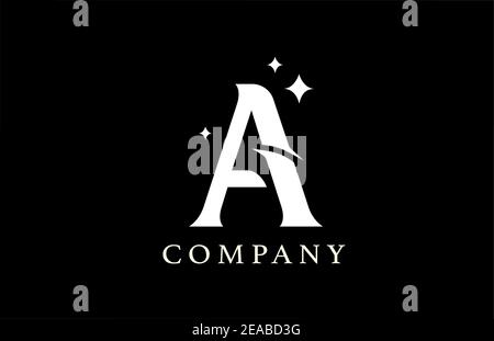 Ein Alphabet Buchstaben Logo für Branding und Business. Schlichtes, kreatives Stern-Design mit Swoosh in Schwarz und Weiß. Kann für eine Luxusfirma verwendet werden Stock Vektor