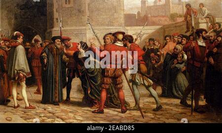 NB pinacoteca yeames das Treffen von Sir thomas more mit seiner Tochter nach seiner Todesstrafe. Stockfoto