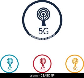 5G Logo Zeichen Vektor VorlagenVektor Technologie Symbol Netzwerk Zeichen 5G Stock Vektor