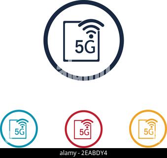 5G Logo Zeichen Vektor VorlagenVektor Technologie Symbol Netzwerk Zeichen 5G Stock Vektor