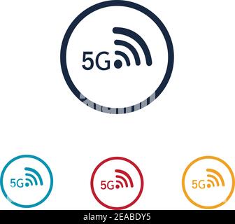 5G Logo Zeichen Vektor VorlagenVektor Technologie Symbol Netzwerk Zeichen 5G Stock Vektor