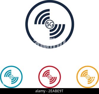 5G Logo Zeichen Vektor VorlagenVektor Technologie Symbol Netzwerk Zeichen 5G Stock Vektor