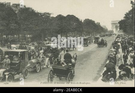 ND Phot., Paris - L'Avenue du Bois de Boulogne, ca. 1916. Stockfoto