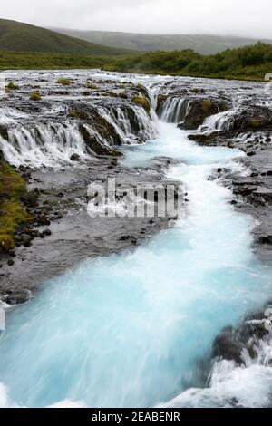 Bruarafoss Wasserfall, Haukadalur, Südwest Island Stockfoto