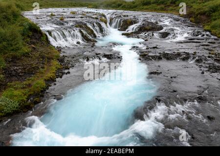 Bruarafoss Wasserfall, Haukadalur, Südwest Island Stockfoto