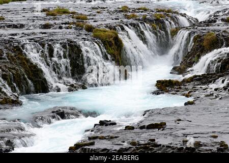 Bruarafoss Wasserfall, Haukadalur, Südwest Island Stockfoto