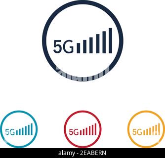 5G Logo Zeichen Vektor VorlagenVektor Technologie Symbol Netzwerk Zeichen 5G Stock Vektor