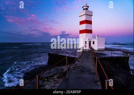 Garðskagi Leuchtturm, alter Turm, Island Stockfoto