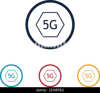 5G Logo Zeichen Vektor VorlagenVektor Technologie Symbol Netzwerk Zeichen 5G Stock Vektor