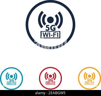 5G Logo Zeichen Vektor VorlagenVektor Technologie Symbol Netzwerk Zeichen 5G Stock Vektor