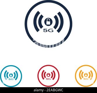 5G Logo Zeichen Vektor VorlagenVektor Technologie Symbol Netzwerk Zeichen 5G Stock Vektor