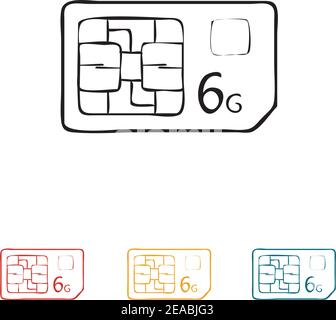 6G Internet-Symbol. Symbol für Mobiltelefon oder Smart device,6th Generation Internet 6G Stock Vektor