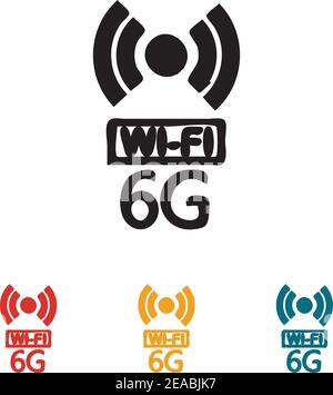 6G Internet-Symbol. Symbol für Mobiltelefon oder Smart device,6th Generation Internet 6G Stock Vektor