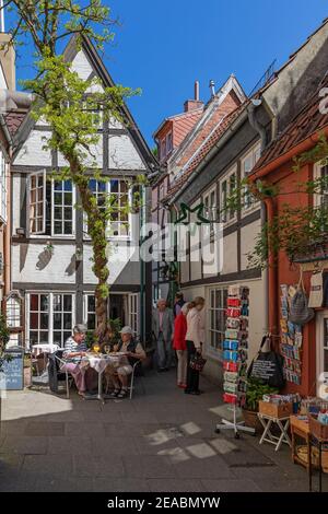 Enge Gasse, Wüstenlage, im Schnoorviertel, Bremen, Stockfoto