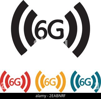 6G Internet-Symbol. Symbol für Mobiltelefon oder Smart device,6th Generation Internet 6G Stock Vektor