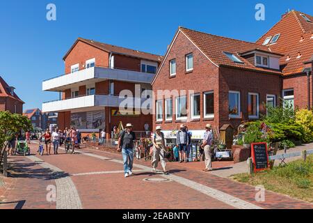 Stadtansicht, Geschäfte, Westdorf, Ostfriesische Insel Baltrum, Niedersachsen, Stockfoto