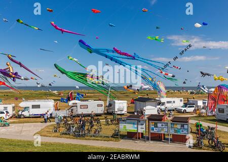 14th Internationales Drachenfest in Schilig, Teil der Gemeinde Wangerland, Kreis Friesland, Niedersachsen, Stockfoto