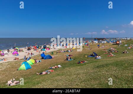 Strand von Dangast, Bezirk der Stadt Varel, im Bezirk Friesland, Niedersachsen, Stockfoto