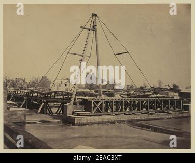 Neue Brücke über den Potomac River in Washington, Alexandria und Georgetown Railroad. Gesamtlänge 5.104 Füße Stockfoto