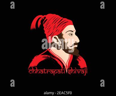 Vektor-Illustration von Chatrapati Shivaji Maharaj, Maratha Clan aus Maharashtra, Indien. Chhatrapati shivaji maharaj jayanti. Stock Vektor