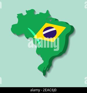 brasilien Karte mit brasilien Nationalflagge innerhalb Vektor-Illustration Stock Vektor