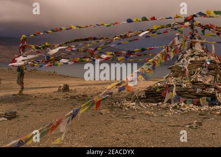 Der See Tso Moriri Stockfoto