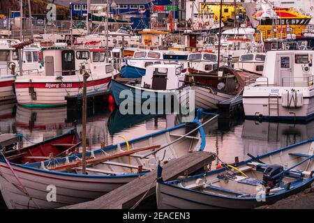 Hafenimpression in Torshavn, Färöer Inseln Stockfoto