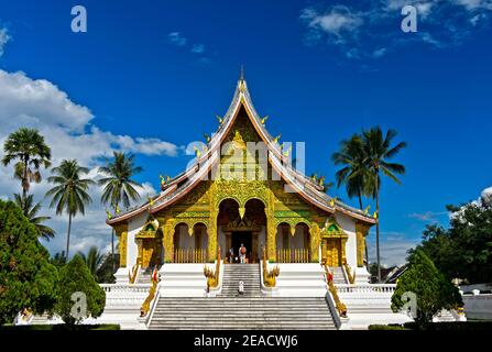 HAW Pha Bang Tempel auf dem Gelände des Königspalastes, Luang Prabang, Laos Stockfoto