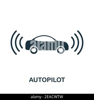 Autopilot-Symbol. Einfaches Element aus der Technologiesammlung. Gefülltes monochromes Autopilot-Symbol für Vorlagen, Infografiken und Banner Stock Vektor