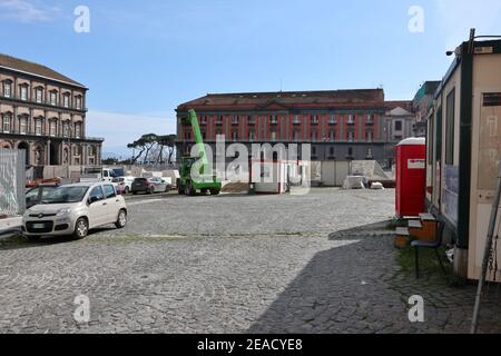Napoli - Cantiere edile auf der Piazza Plebiscito Stockfoto
