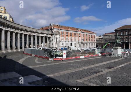 Napoli - Cantiere auf der Piazza del Plebiscito Stockfoto