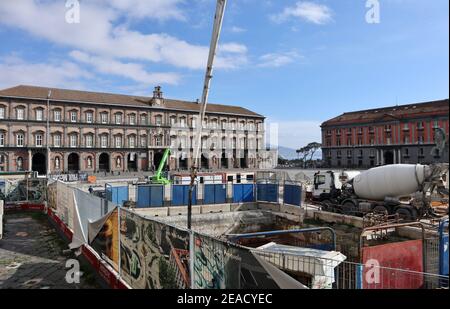 Napoli - Cantiere auf der Piazza Plebiscito Stockfoto