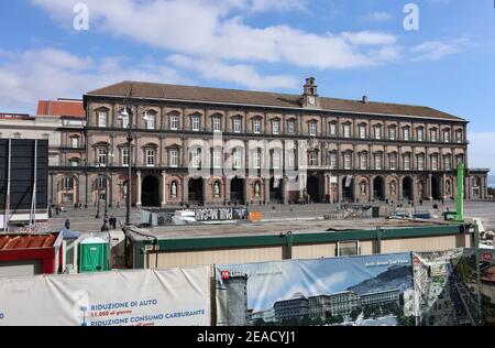 Napoli - Palazzo reale dal cantiere per la Metro Stockfoto